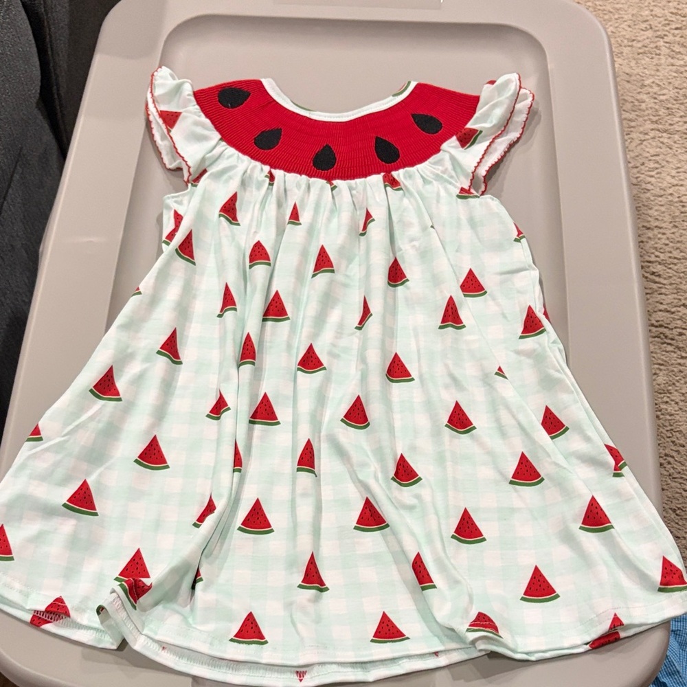 Abby and Evie Watermelon Print Kids Dress
